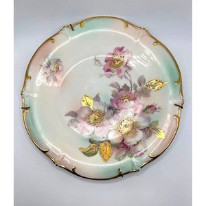 Vintage Schumann Arzberg Bavaria Germany Plate Wild Rose Gold Accents